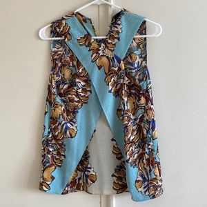 BCBG Max Azria Sleeveless Cross Halter Top